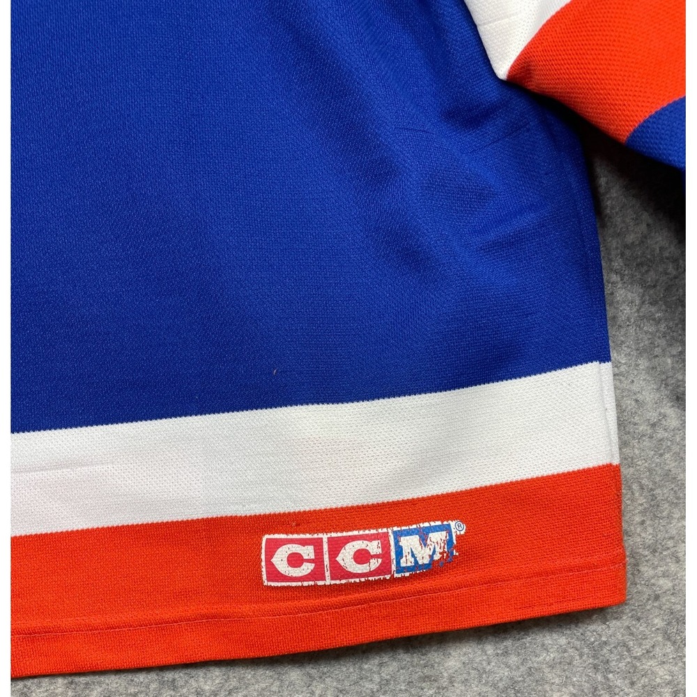 Vintage CCM NY Islanders Hockey Jersey Mens L Blue Orange White New York Read - Picture 11 of 16